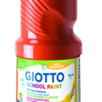 Giotto School Paint Tempera - 500ml - Lista para el Uso - Super Lavable - Botella Bio Pet - Color Rojo Escarlata