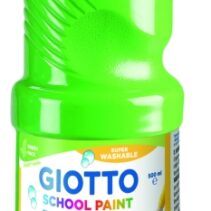 Giotto School Paint Tempera - 500ml - Lista para el Uso - Super Lavable - Botella Bio Pet - Color Verde Esmeralda