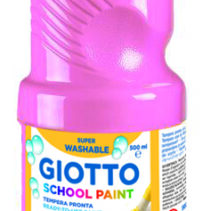 Giotto School Paint Tempera - 500ml - Lista para el Uso - Super Lavable - Botella Bio Pet - Color Rosa Claro