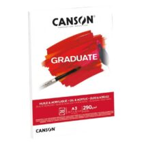 Canson Graduate Oleo & Acrilico Bloc Encolado de 20 Hojas A3 - 290g - Grano Fino - Color Blanco