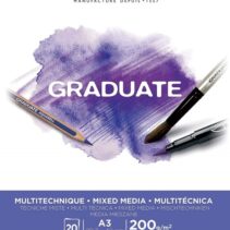 Canson Graduate Mix Media Bloc Encolado de 20 Hojas A3 de 200g - Grano Fino - Color Blanco