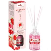 Prady Ambientador Mikado Fresas y Nata - Frasco de Cristal 100 ml y Varitas Difusoras