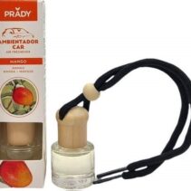 Prady Ambientador Coche Mango - Frasco de Cristal 6 ml y Cuerda para Espejo Retrovisor