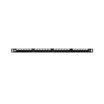 WP Patch Panel de 24 Puertos RJ45 CAT6 UTP - 0.5U IDC de Alta Densidad - Color Negro