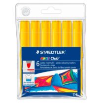 Staedtler Noris Jumbo 340 Pack de 6 Rotuladores Jumbo - Punta de Fibra - Trazo 3mm - Tapa Ventilada - Color Amarillo