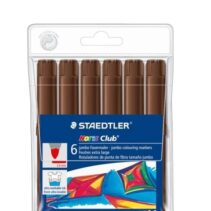 Staedtler Noris Jumbo 340 Pack de 6 Rotuladores Jumbo - Punta de Fibra - Trazo 3mm - Tapa Ventilada - Color Marron