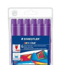 Staedtler Noris Jumbo 340 Pack de 6 Rotuladores Jumbo - Punta de Fibra - Trazo 3mm - Tapa Ventilada - Color Violeta