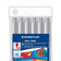 Staedtler Noris Jumbo 340 Pack de 6 Rotuladores Jumbo - Punta de Fibra - Trazo 3mm - Tapa Ventilada - Color Gris