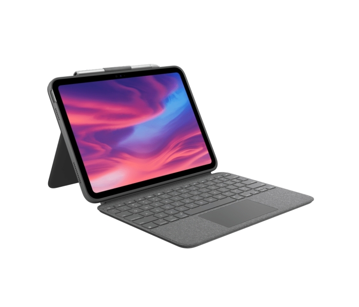 Logitech Combo Touch Funda con Teclado Retroiluminado Inalambrico para iPad (Gen 10 y A16) - Trackpad - Escritura