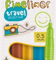 Carioca Fineliner Travel Pack de 5 Rotuladores - Punta Blanca de Acetal 0.5mm - Colores Surtidos