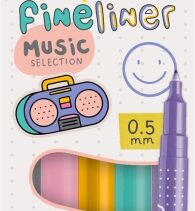 Carioca Fineliner Music Pack de 5 Rotuladores - Punta Blanca de Acetal 0.5mm - Colores Surtidos
