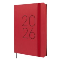 Finocam Flexi Lisa Agenda - Anual 2026 - Tapa Blanda - Formato FA5 - 151x23x214mm - 1 Dia por Pagina - Color Rojo