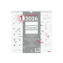 Finocam Chic Calendario de Pared - Anual 2026 - 300x5x310mm - Espacio para Escribir - Color Blanco