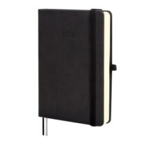 Finocam Minimal Textura Agenda en Catalan - Anual 2026 - Tapa Dura - Cierre con Goma Elastica - Formato M4 - 124x27x174mm - 1 Dia por Pagina - Color Negro