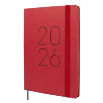 Finocam Flexi Lisa Agenda en Catalan - Anual 2026 - Tapa Blanda - Formato FA5 - 151x13x214mm - Semana Vista en Vertical - Color Rojo