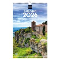 Finocam Calendario de Pared en Catalan - Anual 2026 - Imagenes Variadas - con Espiral - Espacio para Escribir - Tematica de Ciudades y Pueblos