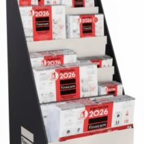 Finocam Expositor de Pie con 125 Calendarios Neutros Surtidos - Anual 2026 - Estructura de Carton - Color Surtidos