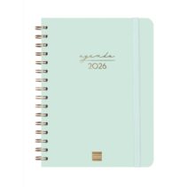 Finocam Alma Agenda en Catalan - Anual 2026 - con Espiral - Formato E10 - 172x19x220mm - Semana Vista Horizontal - Color Menta