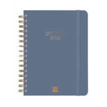 Finocam Alma Agenda - Anual 2026 - con Espiral - Formato E10 - 180x30x220mm - 1 Dia por Pagina - Color Azul