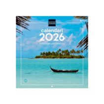 Finocam Calendario de Pared en Catalan - Anual 2026 - Imagenes Variadas - 300x300mm - Espacio para Escribir - Tematica de Paisajes