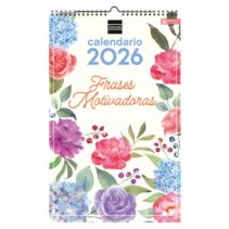 Finocam Calendario de Pared - Anual 2026 - Imagenes Variadas - con Espiral - Espacio para Escribir - Tematica de Frases Motivadoras