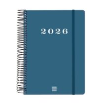 Finocam My Agenda de Espiral - Anual 2026 - Tapa Dura Antirayaduras - Formato E10 - 185x20x212mm - 1 Dia por Pagina - Color Azul
