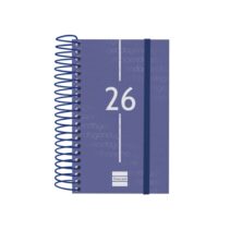 Finocam Year Agenda de Espiral - Tapa Ligera - Formato E3 - 95x24x127mm - 1 Dia por Pagina - Color Azul