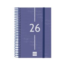 Finocam Year Agenda de Espiral en Catalan - Anual 2026 - Tapa Ligera - Formato E5 - 135x24x181mm - 1 Dia por Pagina - Color Azul