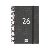 Finocam Year Agenda de Espiral en Catalan - Anual 2026 - Tapa Ligera - Formato E5 - 135x24x181mm - 1 Dia por Pagina - Color Negro