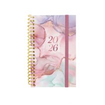Finocam Design Collection Agenda de Espiral - Anual 2026 - Tapa Ligera - Formato E3 - 85x14x127mm - Semana Vista Horizontal - Color Varios