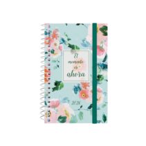 Finocam Design Collection Agenda de Espiral - Anual 2026 - Tapa Ligera - Formato E3 - 85x14x127mm - Semana Vista Horizontal - Tematica de Flores