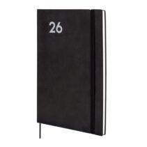 Finocam Dynamic Mara Agenda Profesional en Catalan - Anual 2026 - Tapa Blanda - Cierre con Goma Elastica - Formato Y11 - 169x11x245mm - Semana Vista en Vertical - Color Negro