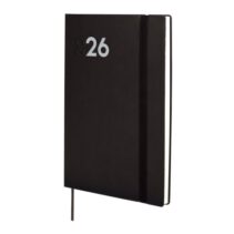 Finocam Dynamic Mara Agenda Profesional en Catalan - Anual 2026 - Tapa Blanda - Cierre con Goma Elastica - Formato Y10 - 144x11x208mm - Semana Vista Horizontal - Color Negro