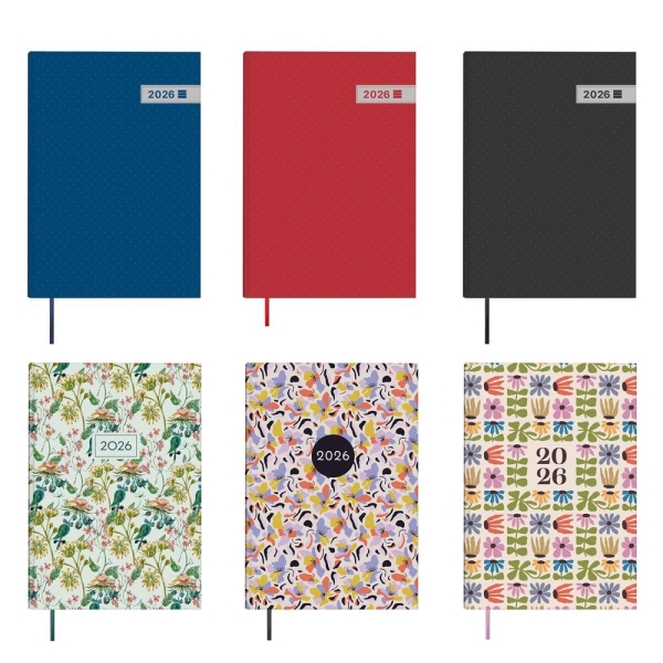 Finocam Dynamic Porto Pack de 7 Agendas Surtidas - Anual 2026 - Formato Y10 - 1 Dia por Pagina - Color Surtidos