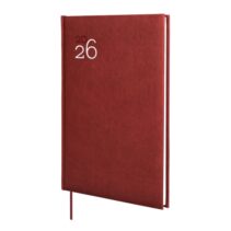 Finocam Dynamic Milano Agenda Profesional en Catalan - Anual 2026 - Tapa Dura Acolchada - Formato Y11 - 168x19x245mm - Semana Vista en Vertical - Color Burdeos