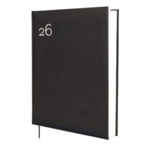 Finocam Dynamic Milano Agenda Profesional Internacional - Anual 2026 - Tapa Dura Acolchada - Formato Y12 - 214x47x275mm - 2 Paginas por Dia - Color Negro