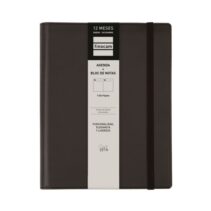 Finocam Duoband Agenda - Anual 2026 - Bloc de Notas - Formato E10 - 176x28x226mm - 1 Dia por Pagina - Color Negro