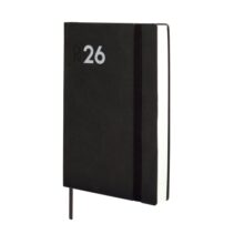 Finocam Dynamic Mara Agenda Profesional en Catalan - Anual 2026 - Tapa Blanda - Cierre con Goma Elastica - Formato Y4 - 124x22x174mm - 1 Dia por Pagina - Color Negro
