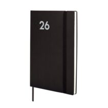 Finocam Dynamic Mara Agenda Profesional - Anual 2026 - Tapa Blanda - Cierre con Goma Elastica - Formato Y4 - 124x11x174mm - Semana Vista en Vertical - Color Negro