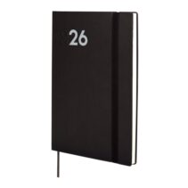 Finocam Dynamic Mara Agenda Profesional en Catalan - Anual 2026 - Tapa Blanda - Cierre con Goma Elastica - Formato Y10 - 144x11x208mm - Semana Vista en Vertical - Color Negro