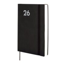 Finocam Dynamic Mara Agenda Profesional - Anual 2026 - Tapa Blanda - Cierre con Goma Elastica - Formato Y10 - 144x22x208mm - 1 Dia por Pagina - Color Negro