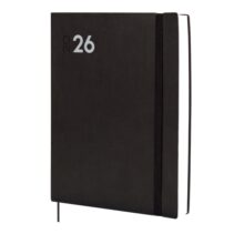 Finocam Dynamic Mara Agenda Profesional en Catalan - Anual 2026 - Tapa Blanda - Cierre con Goma Elastica - Formato Y12 - 214x25x275mm - 1 Dia por Pagina - Color Negro