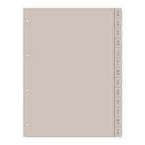 Finocam R4064 Indice Alfabetico para Agendas Open - 13 Solapas - Formato A4 - 220x2x297mm - PVC - Color Beige Grisaceo