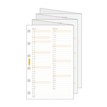 Finocam C296 Planificador de Recambio para Agendas Classic - Anual 2026 - Desplegable - Formato 602 - 73x1x114mm - Color Blanco