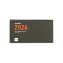 Finocam Min Agenda Plana - Anual 2026 - Formato Pl1 - 121x6x67mm - Semana Vista en Vertical - Color Verde Oscuro