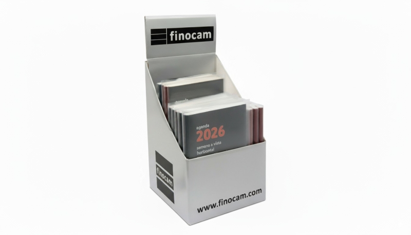 Finocam Expositor con 12 Agendas Planas Min/Coctel Surtidas en Catalan - Anual 2026 - Color Surtidos