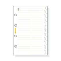 Finocam C175 Indice Alfabetico para Agendas Classic - 12 Solapas - Formato 601 - 56x89x3mm - Cartulina - Color Blanco