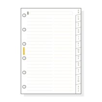 Finocam C275 Indice Alfabetico para Agendas Classic - 12 Solapas - Formato 602 - 73x114x3mm - Cartulina - Color Blanco