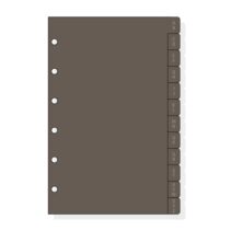 Finocam C361 Indice Alfabetico para Agendas Classic - 12 Solapas - Formato 603 - 86x127x3mm - PVC - Color Marron