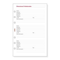Finocam R551 Recambio Direcciones Profesionales para Agendas Open - Especial Direcciones Profesionales - Formato 500 - 117x5x181mm - Color Blanco
